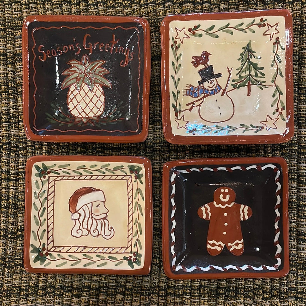 Red Oaks 4” Square Winter Plates