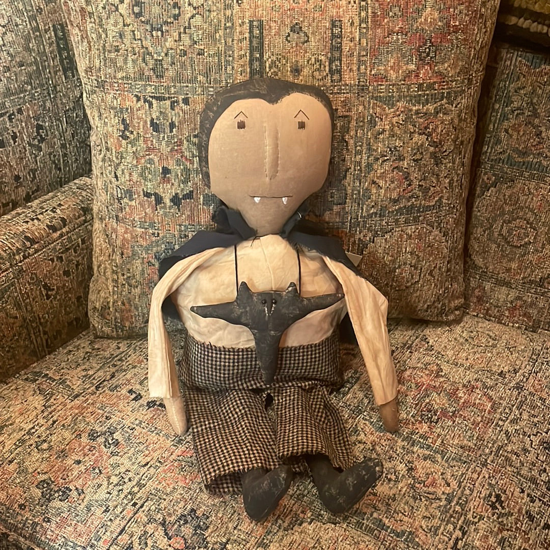 Handmade Sitting Dracula Doll by Sandy