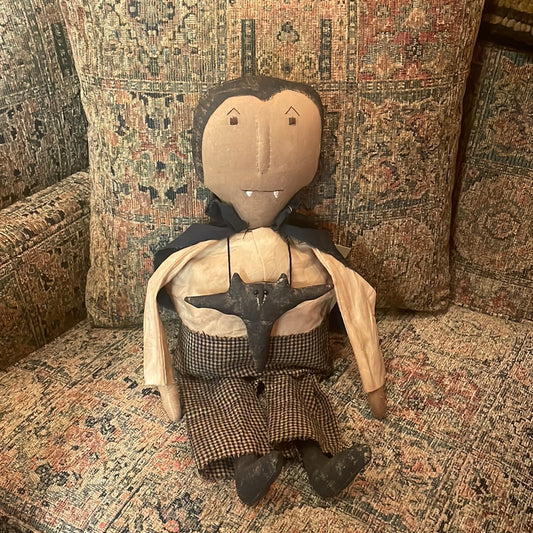 Handmade Sitting Dracula Doll by Sandy