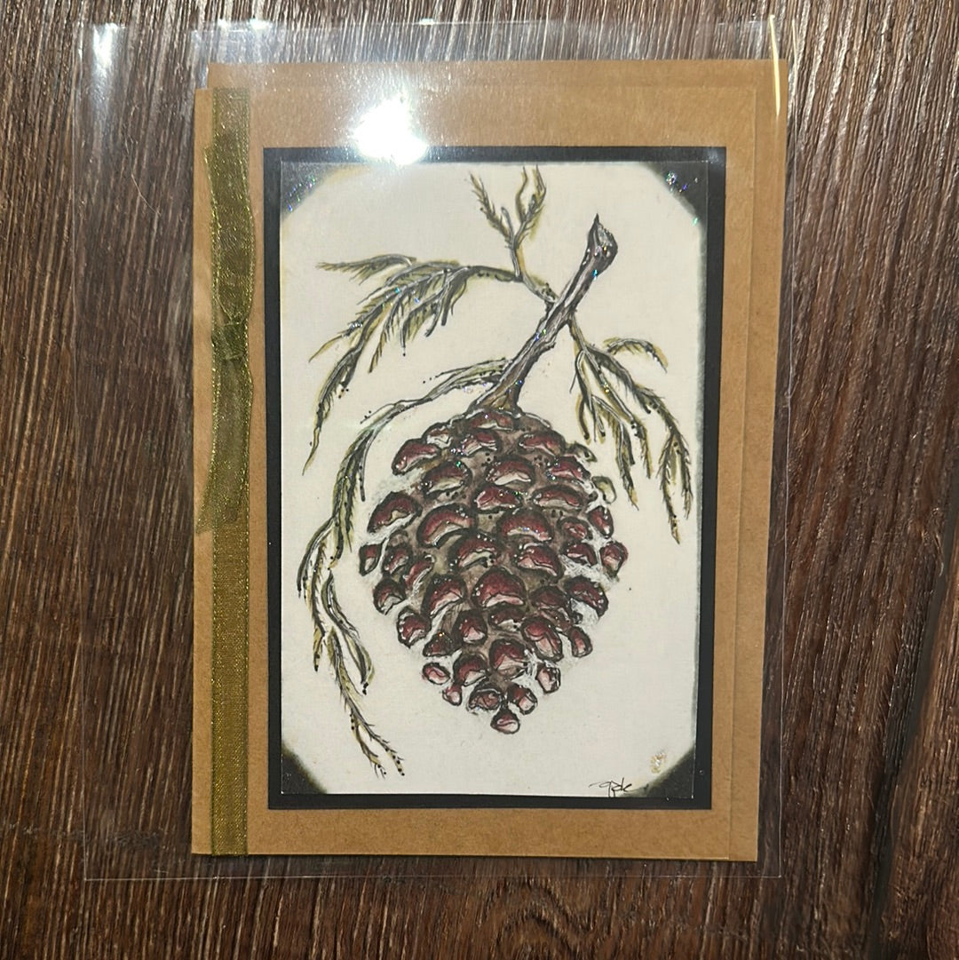 Pine Cone Handmade Blank Notecards