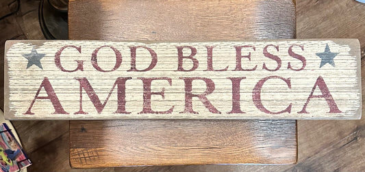 GOD BLESS AMERICA Wooden Sign