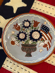 Red Oaks 8” Americana Flower Urn Plate Summer