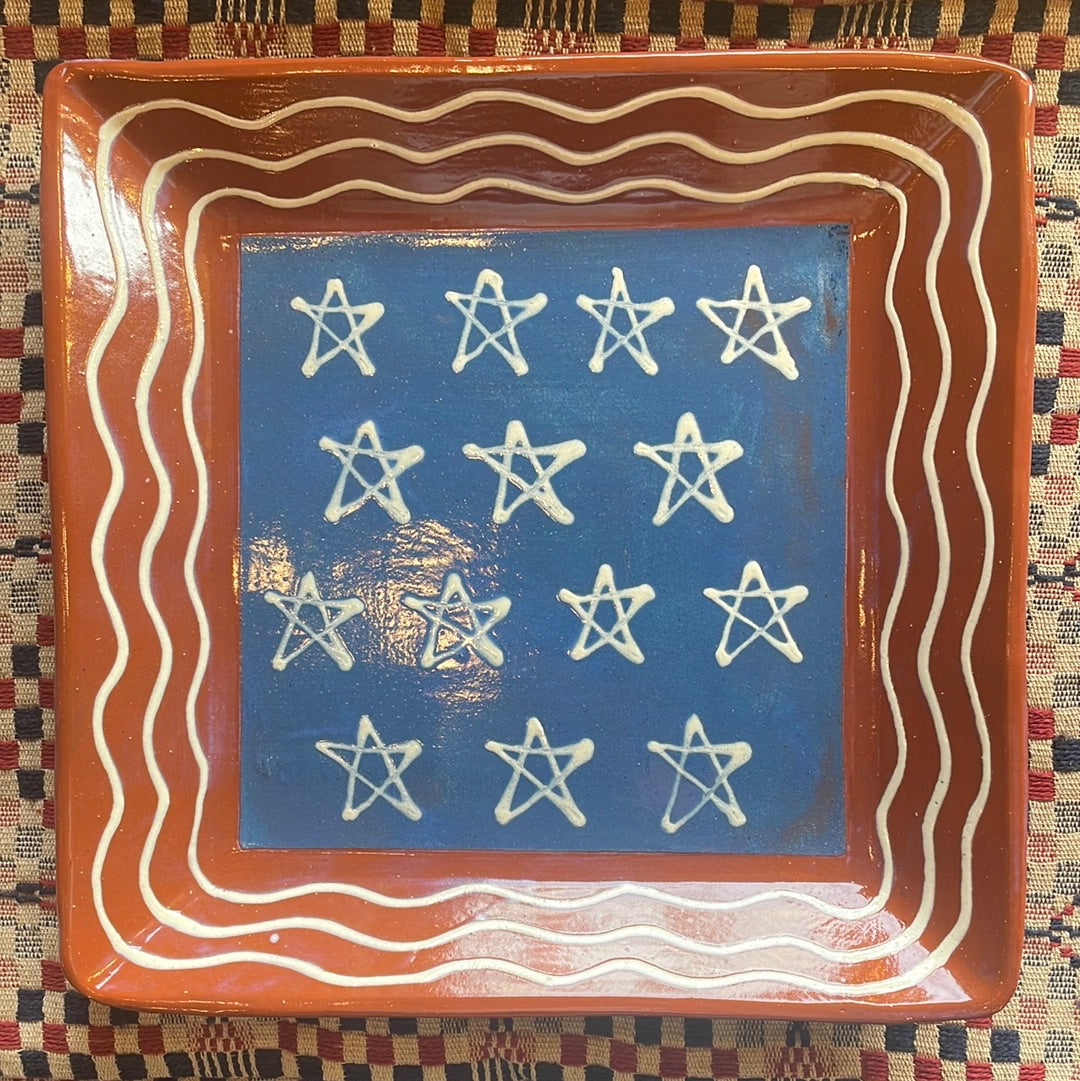 Red Oaks 10” Square Americana Platter Summer