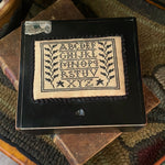 SALE Cross-stitch on Cigar Box
