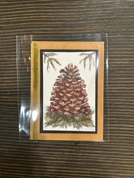 Pine Cone Handmade Blank Notecards