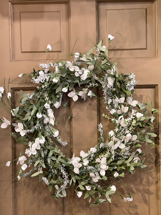 Spring White Wreath