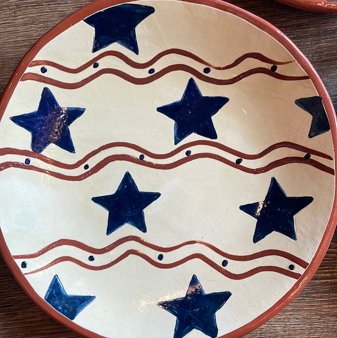 Red Oaks 10” Americana Redware Plate Summer