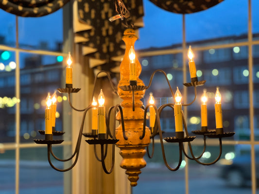 Charleston Chandelier - Spicy Mustard/Black Crackle