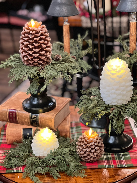 Pine Cone Luminara Winter