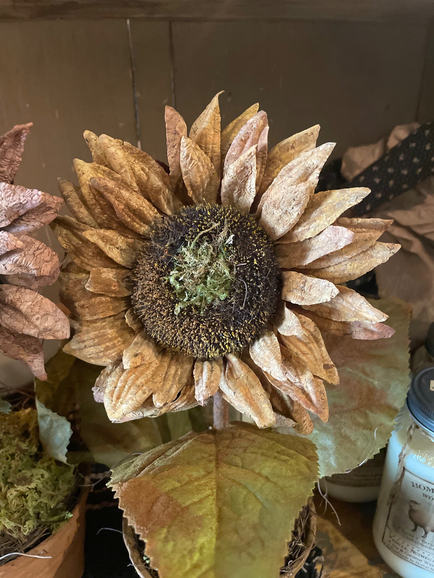 Primitive Sunflower in Pot