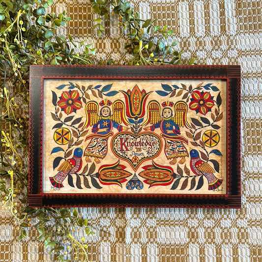 KNOWLEDGE IS POWER Fraktur Framed Art By Susan Daul